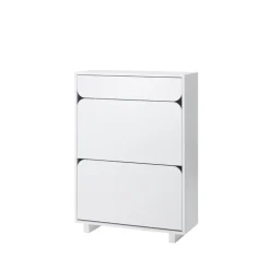 Hot 1898 Vidja shoe cabinet, lack. 2 fack+1 draw White