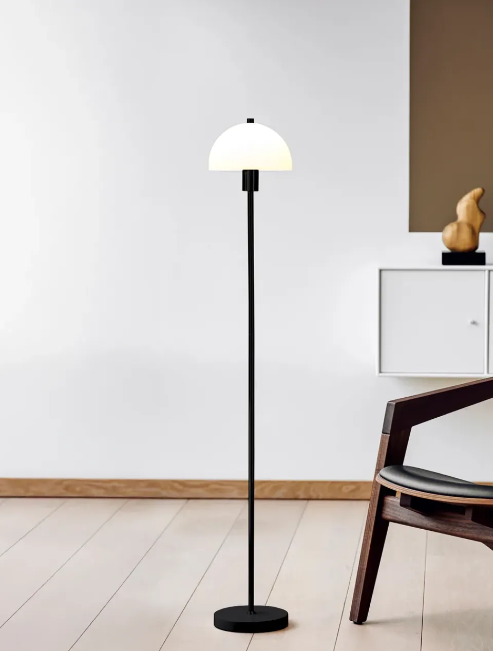 Reading Lamps|Floor Lamps^Herstal Vienda floor lamp, -opal glass Black