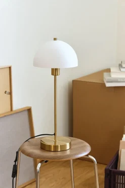 Discount Herstal Vienda table lamp, brass-white Gold-colouredWhite