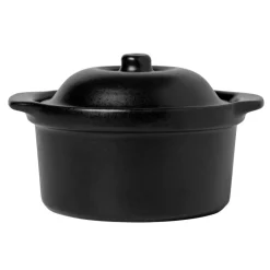 Broste Copenhagen Vig oven dish with lid , Large Black
