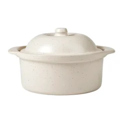 Oven Dishes^Broste Copenhagen Vig ovenproof dish with lid, 20.5x24 cm, Beige