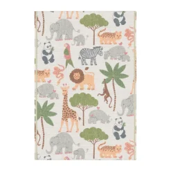 Baby Blankets|Cotton Blankets & Throws^Ekelund Linneväveri Vilda Vänner baby blanket 72x105 cm, Multi