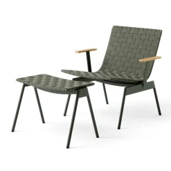 Outdoor Lounge Furniture^&Tradition Ville Outdoor AV45 loungestol med armstöd, Bronze Green