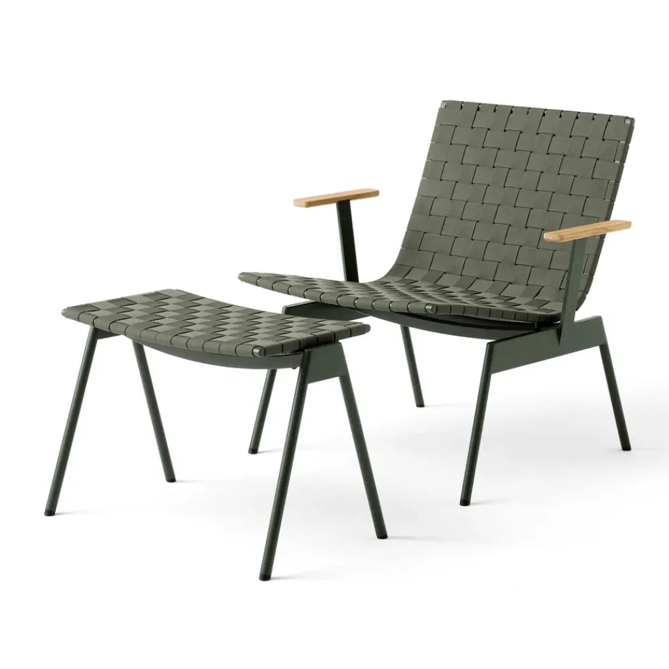Outdoor Lounge Furniture^&Tradition Ville Outdoor AV45 loungestol med armstöd, Bronze Green