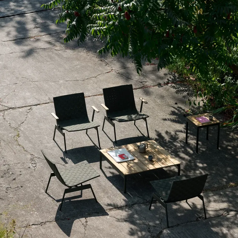 Outdoor Lounge Furniture^&Tradition Ville Outdoor AV45 loungestol med armstöd, Bronze Green