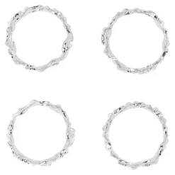 Best Scandi Living Vine napkin ring Ø4,7 cm 4-pack, Zinc alloy Silver-coloured