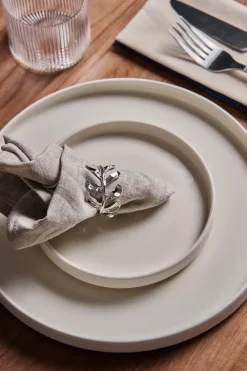 Best Scandi Living Vine napkin ring Ø4,7 cm 4-pack, Zinc alloy Silver-coloured