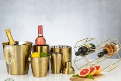 Clearance Viners ice bucket with lid 1.5 l, Gold Gold-coloured
