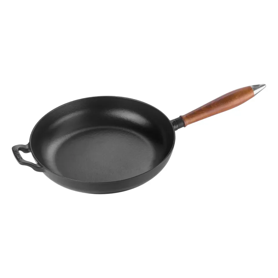 Best STAUB Vintage frying pan with wooden handle Ø28 cm, Black