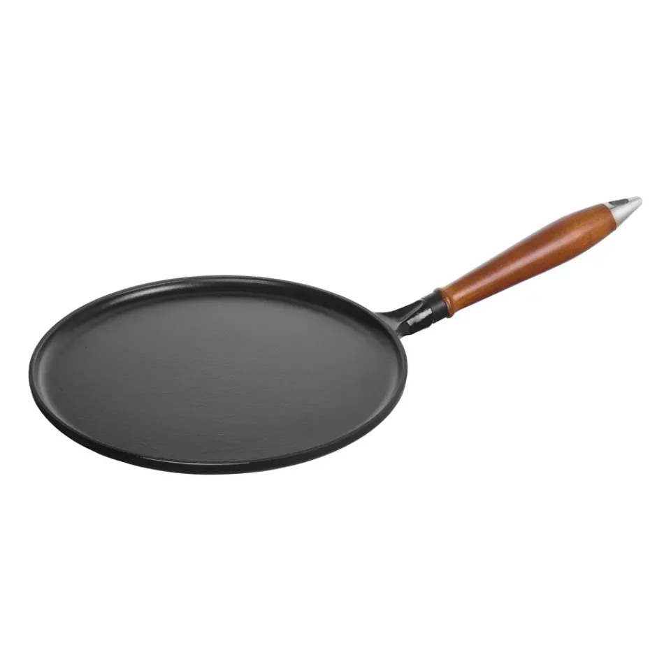 Cast Iron Pans|Frying Pans & Skillets^STAUB Vintage pancake pan with wooden handle Ø28 cm, Black