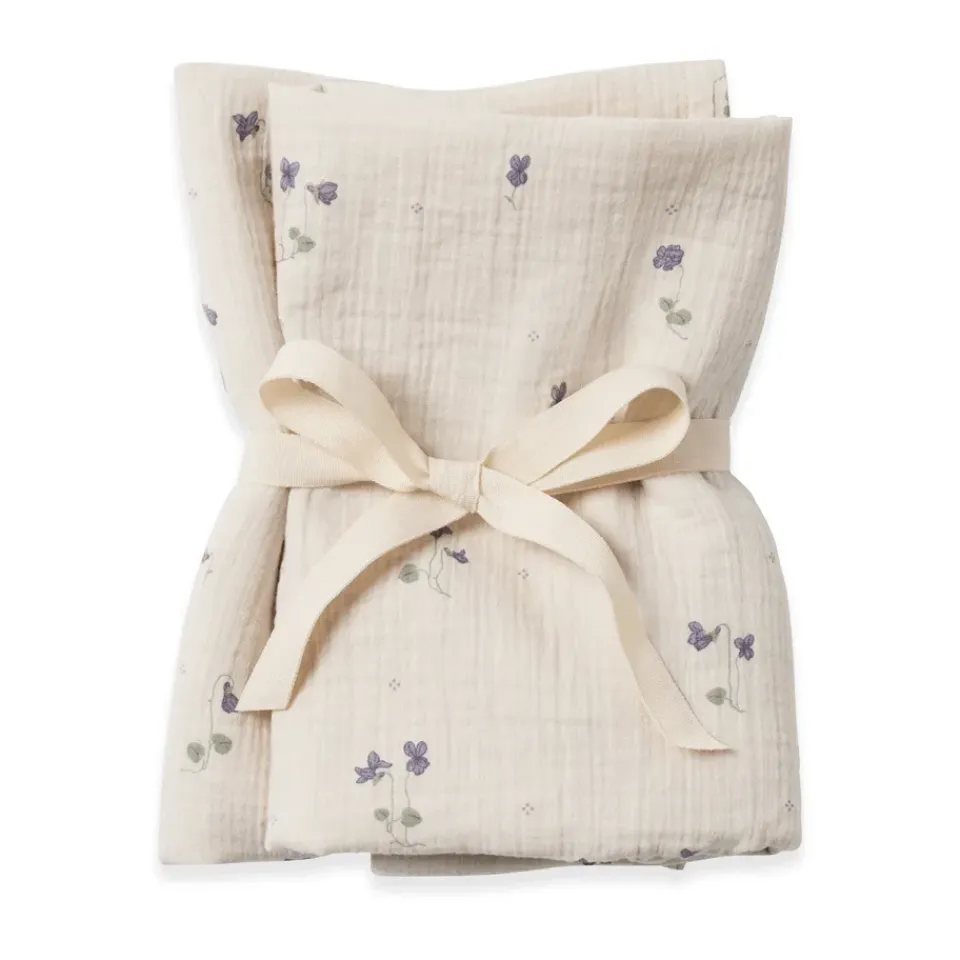 Baby Blankets|Cotton Blankets & Throws^Garbo&Friends Viola Muslin blanket small 2 pieces, 60x60 cm Blue