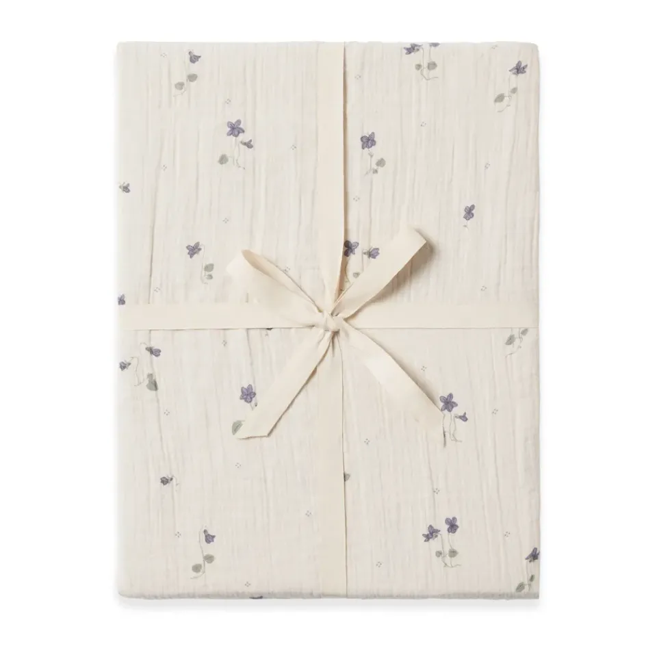 Bed Sheets^Garbo&Friends Viola Muslin fitted sheet, 60x120x20 cm Blue