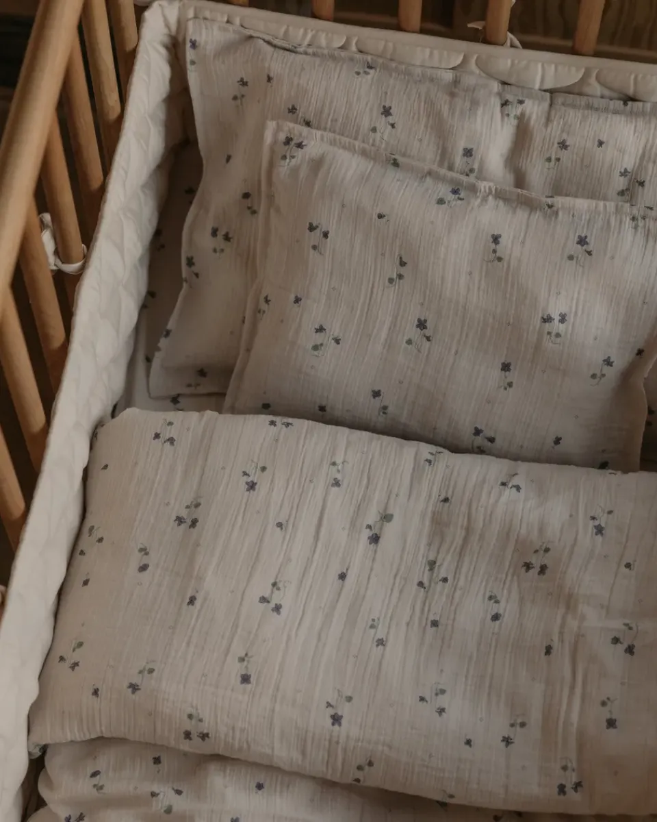 Bed Sets^Garbo&Friends Viola Muslin Junior Bedding Set, 100x130 cm/35x55 cm Blue