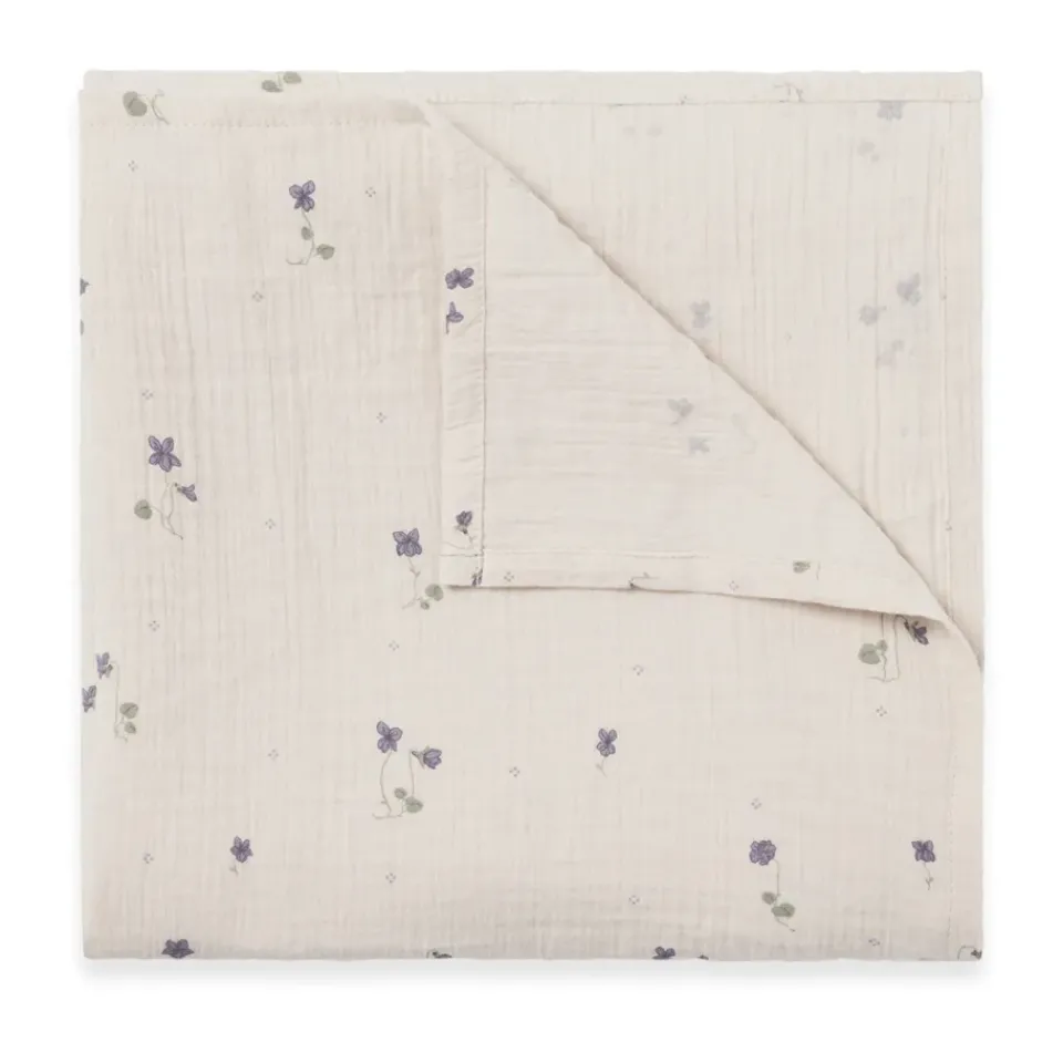 Baby Blankets^Garbo&Friends Viola Muslin swaddle blanket, 110x110 cm Blue