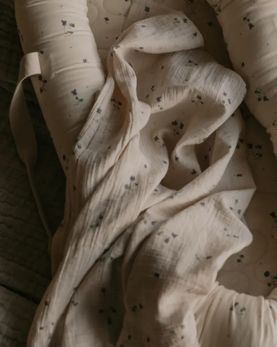 Baby Blankets^Garbo&Friends Viola Muslin swaddle blanket, 110x110 cm Blue