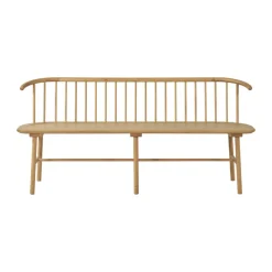 Online NJRD VIOR bench with backrest, Lacquered oak Beige