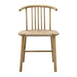 Sale NJRD VIOR dining chair wicker seat, Lacquered oak-nature Beige