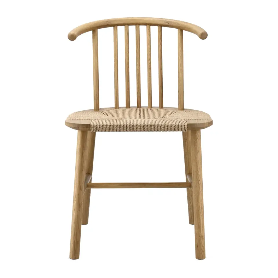 Sale NJRD VIOR dining chair wicker seat, Lacquered oak-nature Beige