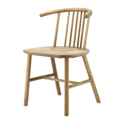 Sale NJRD VIOR dining chair wicker seat, Lacquered oak-nature Beige