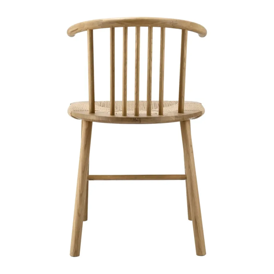 Sale NJRD VIOR dining chair wicker seat, Lacquered oak-nature Beige