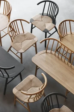 Sale NJRD VIOR dining chair wicker seat, Lacquered oak-nature Beige