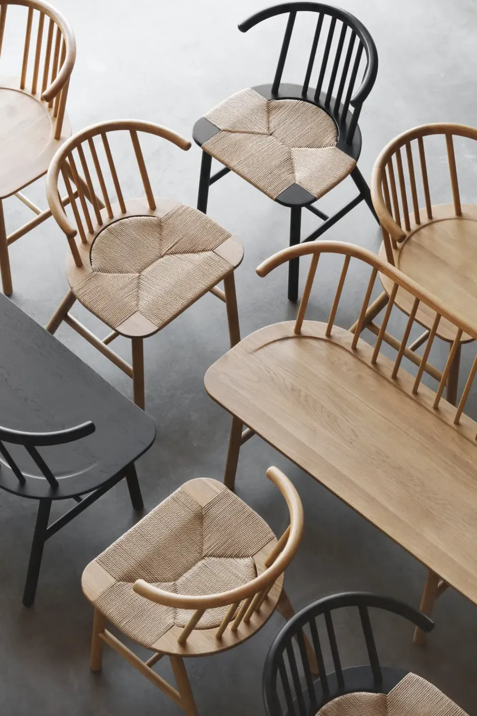 Sale NJRD VIOR dining chair wicker seat, Lacquered oak-nature Beige