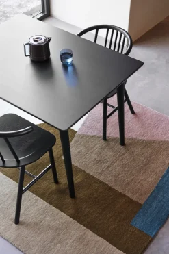 Hot NJRD VIOR dining table 90x120 cm, Black lacquered oak Beige