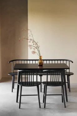 Hot NJRD VIOR dining table 90x120 cm, Black lacquered oak Beige