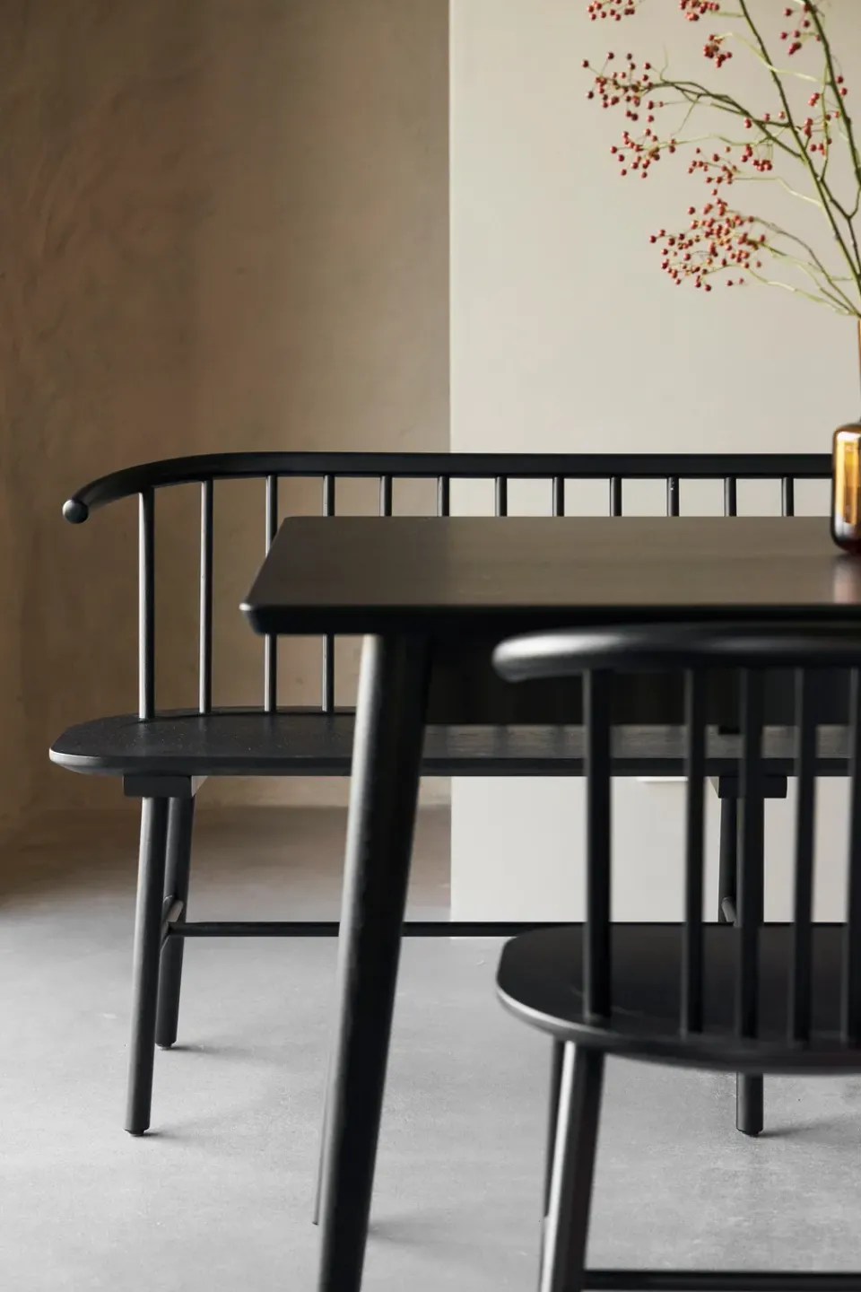 Hot NJRD VIOR dining table 90x120 cm, Black lacquered oak Beige