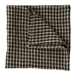 Olsson & Jensen Vipa linen napkin 45x45 cm, Black sand BlackBeige