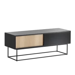 T.V & Media Units|T.V & Media Units^Woud Virka media bench, Black - oak BrownBlack
