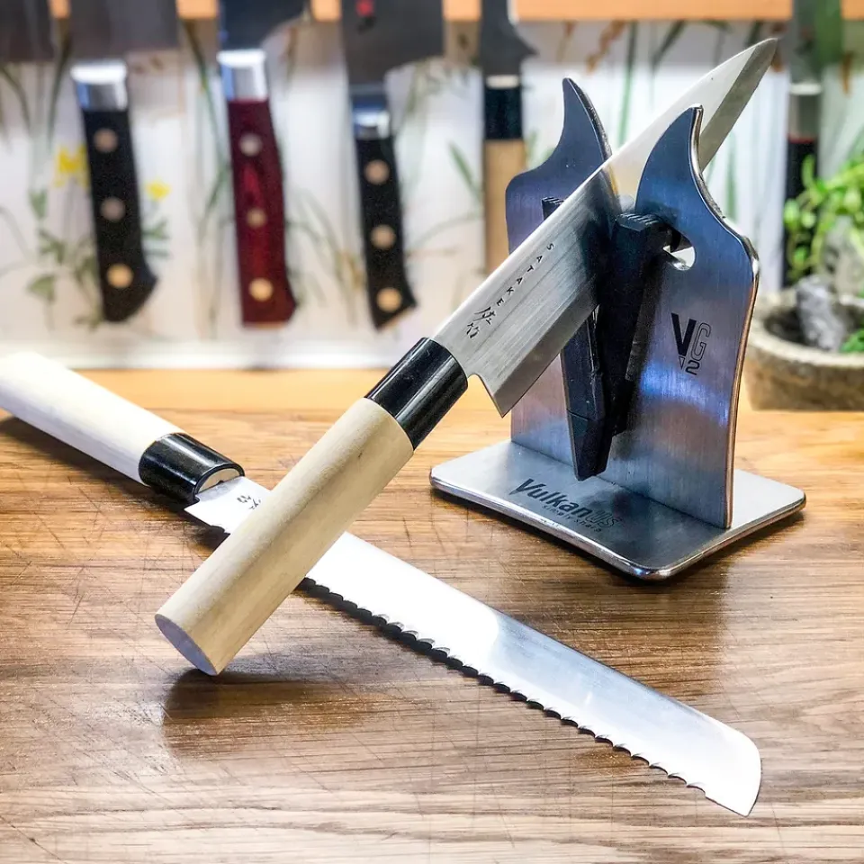 Knife Sharpeners, Stones & Honing Knives^Vulkanus VG2 Professional knife-sharpener, stainless steel Silver-coloured