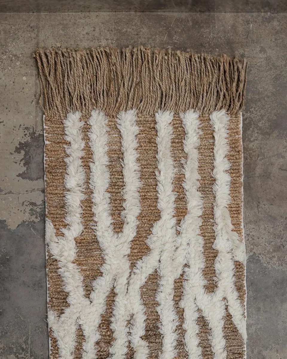 Hot Tinted Wahl entrance rug jute 80x300 cm, Brown-offwhite BrownWhite