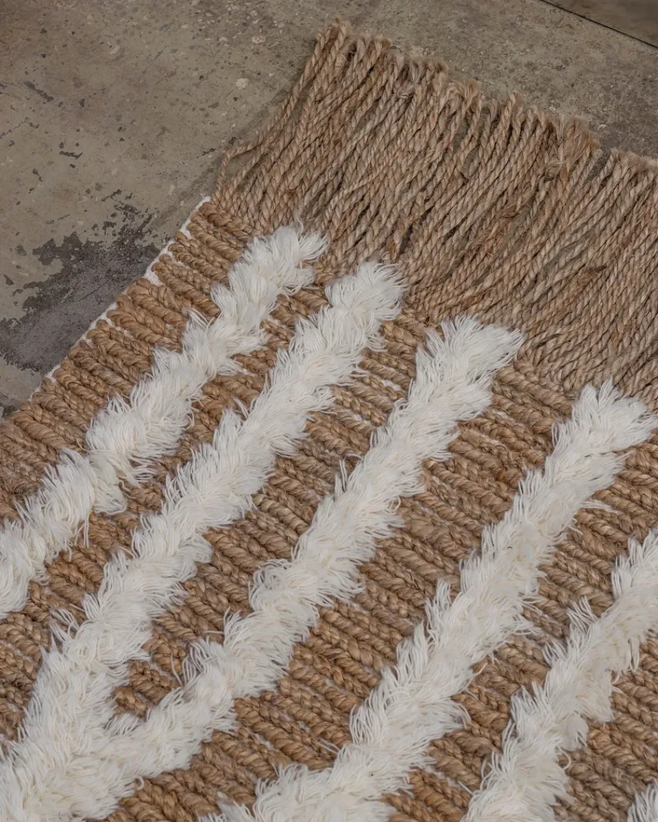 Hot Tinted Wahl entrance rug jute 80x300 cm, Brown-offwhite BrownWhite