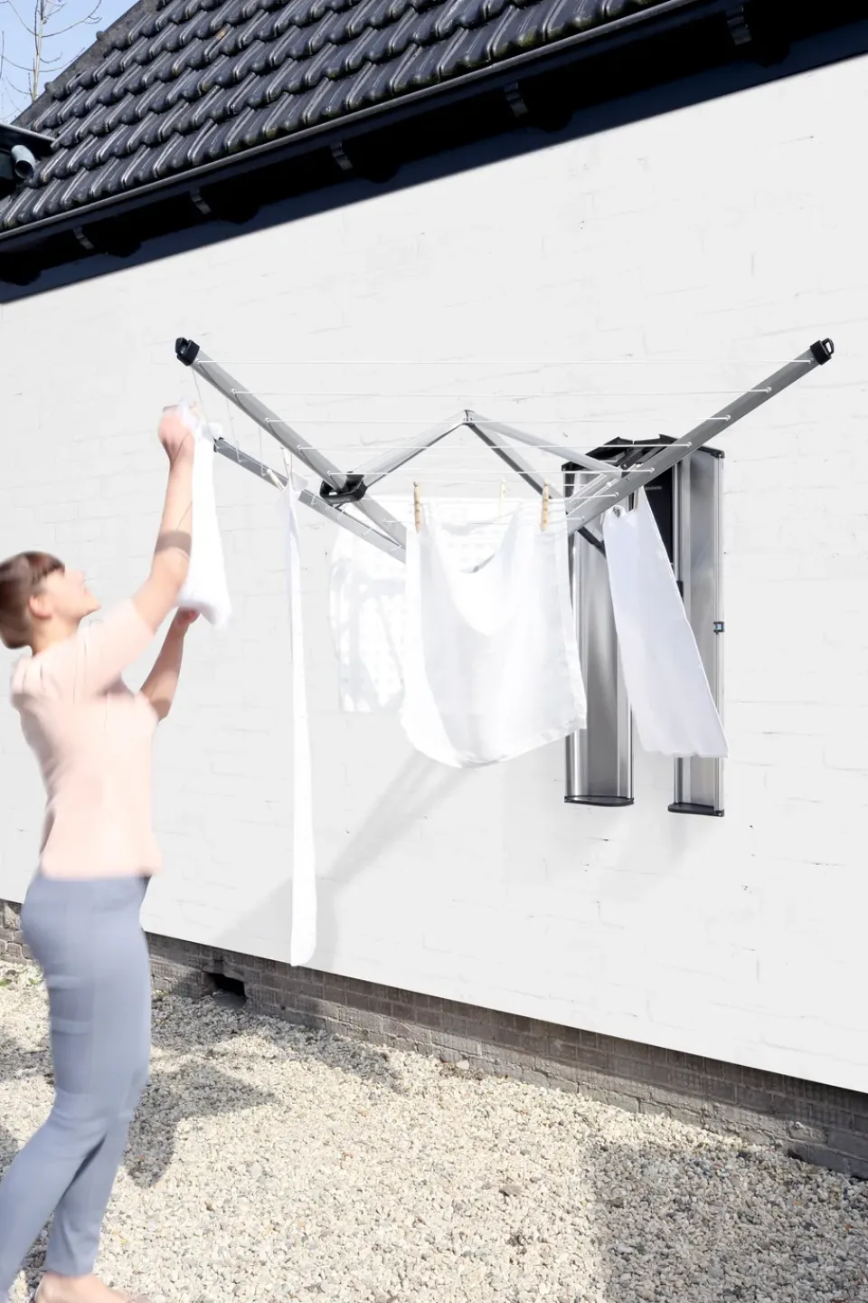 Other Washing & Cleaning Accessories^Brabantia WallFix clothesline 24 m with protective box, Gray Grey