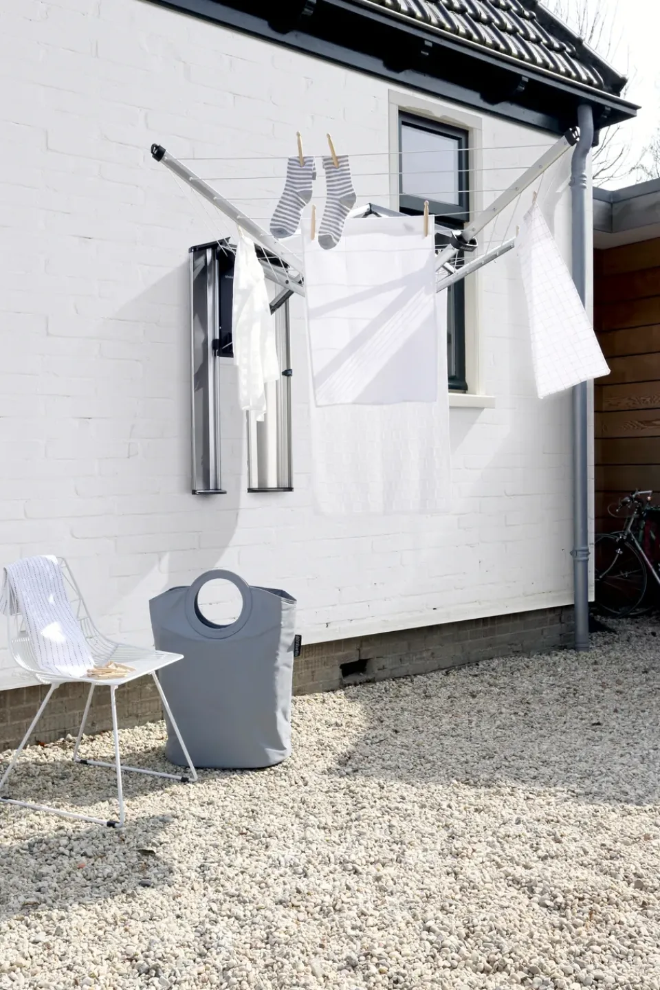 Other Washing & Cleaning Accessories^Brabantia WallFix clothesline 24m with fabric cover, Grey