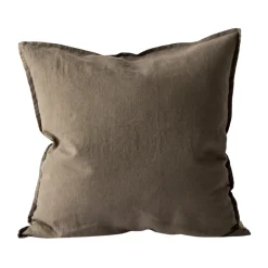 Cushion Covers^Tell Me More Washed linen cushion cover 50x50 cm, Taupe BrownGrey