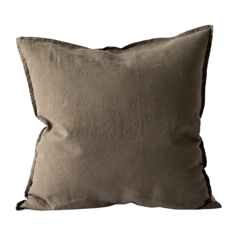 Cushion Covers^Tell Me More Washed linen cushion cover 50x50 cm, Taupe BrownGrey