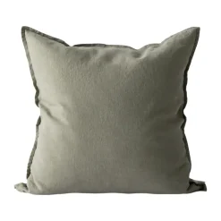 Cushion Covers^Tell Me More Washed linen cushion cover 50x50 cm, Olive Green