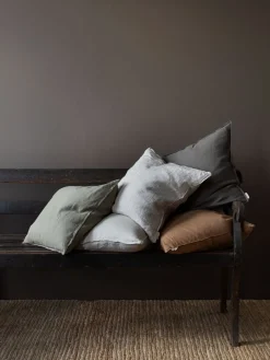 Cushion Covers^Tell Me More Washed linen cushion cover 50x50 cm, Olive Green