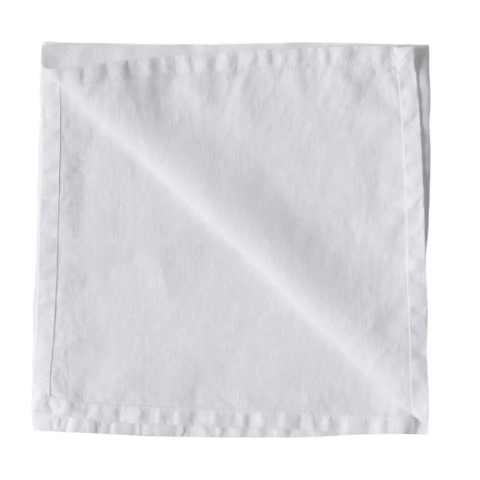 Linen & Cotton Napkins^Tell Me More Washed linen napkin, Bleached White