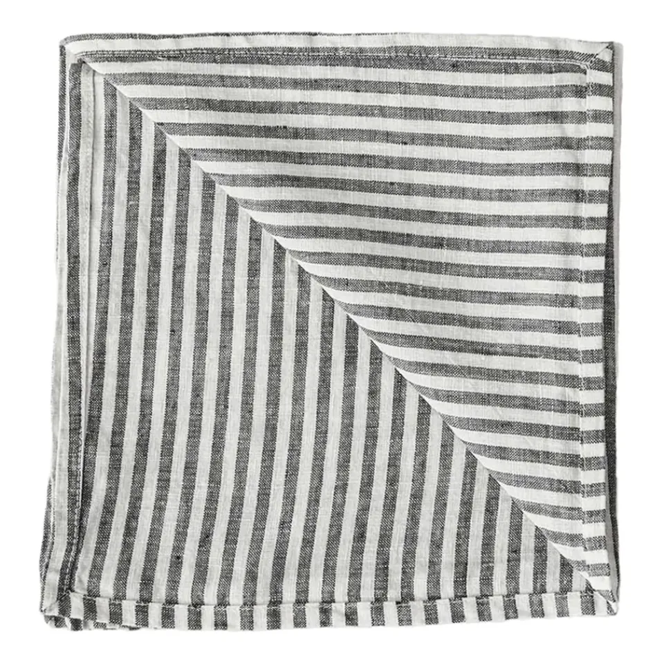 Linen & Cotton Napkins^Tell Me More Washed linen napkin, Grey-white GreyWhite