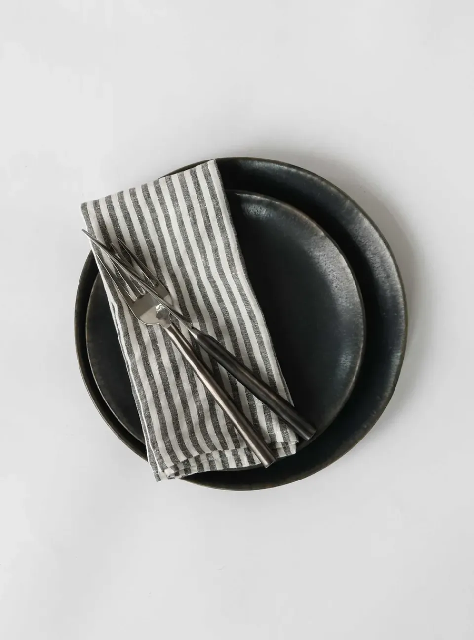 Linen & Cotton Napkins^Tell Me More Washed linen napkin, Grey-white GreyWhite