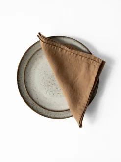 Outlet Tell Me More Washed linen napkin, Hazelnut Brown