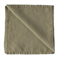 Discount Tell Me More Washed linen napkin, Olive Green
