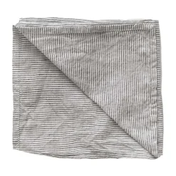 Sale Tell Me More Washed linen napkin, Pinstripe BlackWhite