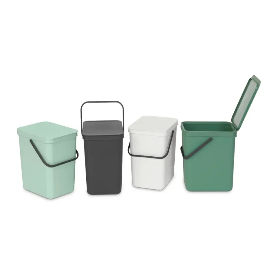 Indoor Recycling Bins^Brabantia Waste Bin Sort & Go 25L, Jade Green