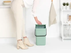 Indoor Recycling Bins^Brabantia Waste Bin Sort & Go 25L, Jade Green