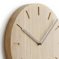 Wall Clocks^Applicata Watch:Out wall clock oak, oak-grey BrownGrey