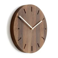 Wall Clocks^Applicata Watch:Out wall clock oak, smoked oak-brass Brown